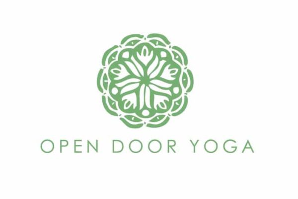 logo design - open door hot yoga studio logo - 90 degree design