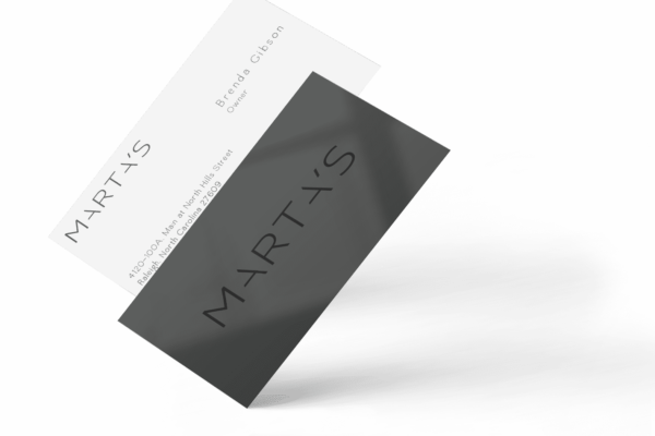 Martas - business cards - branding design - marketing - Raleigh - 90 Degree Design