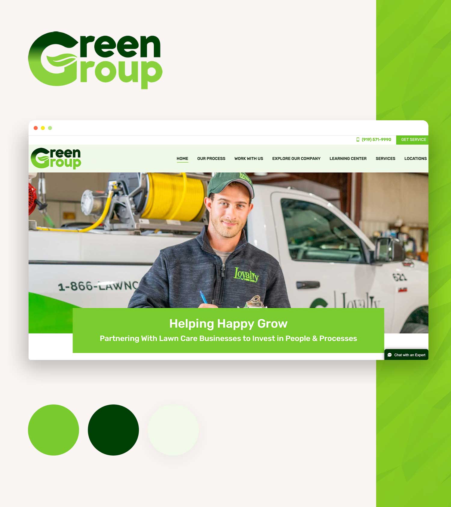 Green Group Branding Logo Website Design
